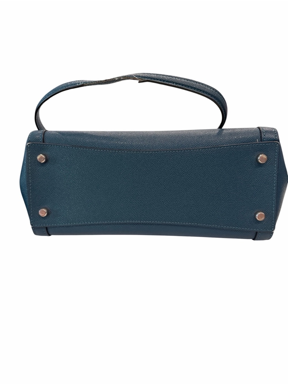 Coach Kailey Carryall Satchel Bag Purse in Teal Blue Green Crossgrain Leather - Picture 12 of 14